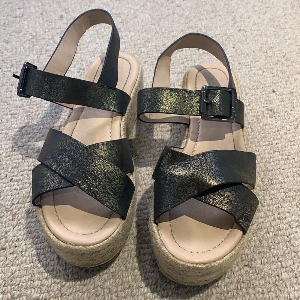 Metallic Platform Sandals Espadrilles